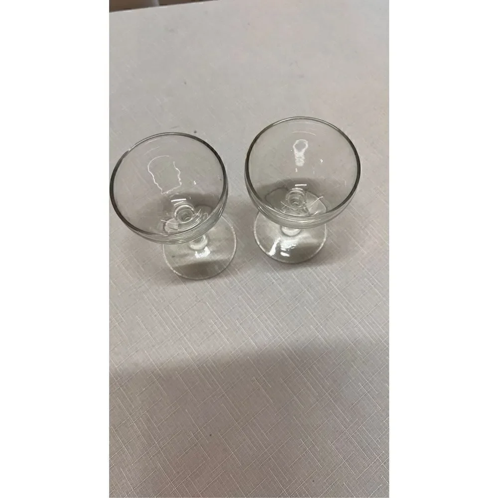 Vintage Champagne Coupes Crystal Platinum Rim Cocktail Glasses Set of 2